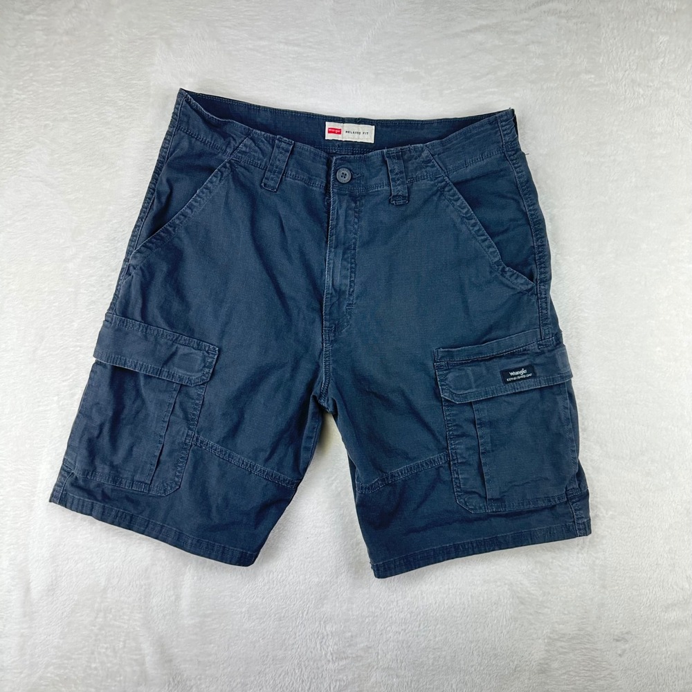 Wrangler Cargo Shorts Mens Relaxed Fit 32 Gray Utility Ripstop Cotton Stretch